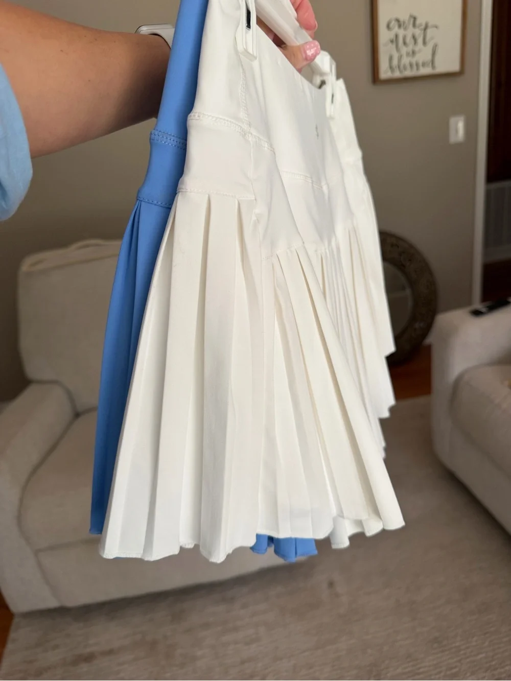Simply Southern Pleated‎ Tennis Skort Lot Set Blue White Women Size Large